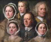 HOGARTH, William Heads of Six of Hogarth's Servants (mk08) painting